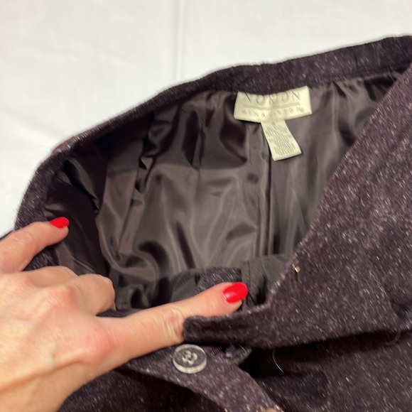 Norton Mcnaughton dark purple WOOL lined Trouser Pants high rise women’s sz  10 - Picture 13 of 16